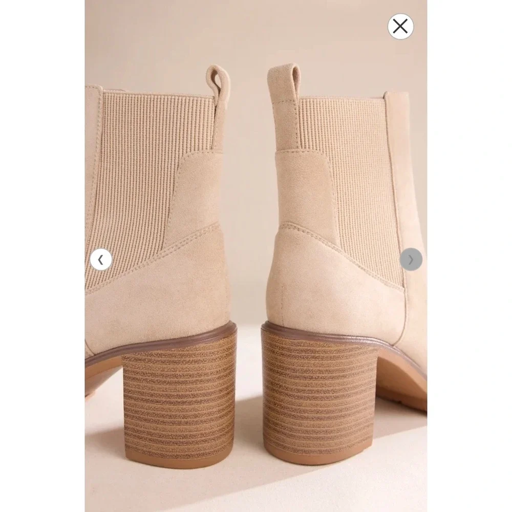 Altar'd State Rachel Booties Rapid Sand Block Heel Ankle‎ Boots Size 10